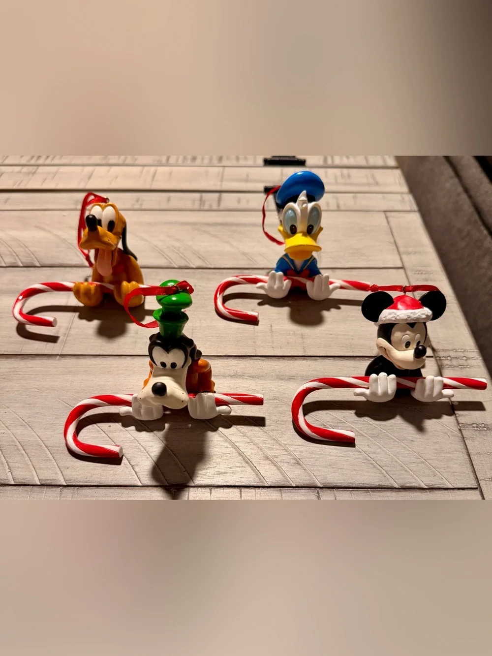 RARE Disney Candy Cane Character Ornaments - Set of 4
